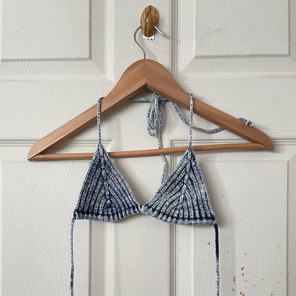 knorts denim barely bikini top in indigo blue - Picture 3 of 5